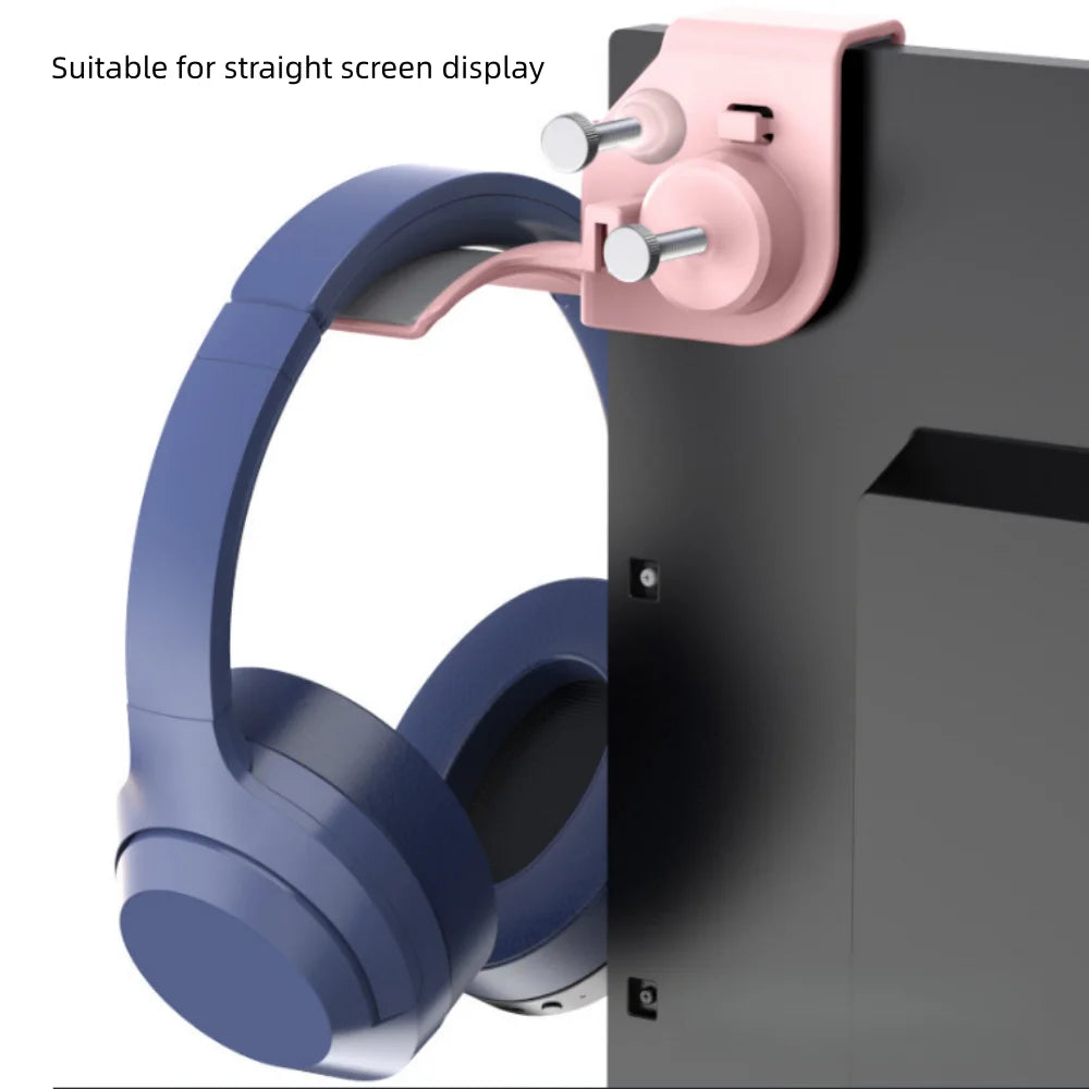 Headphone Holder PC Monitor Hanger Wall Hook Monitor Earphone Stand Universal Headset Hanging Hook Durable Headphone Bracket