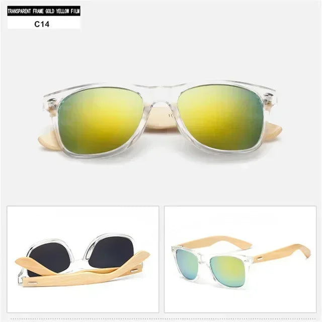 Natural Wooden Sunglasses for Men and Women, Polarized Fashion Sun Glasses with Original Wood Frame