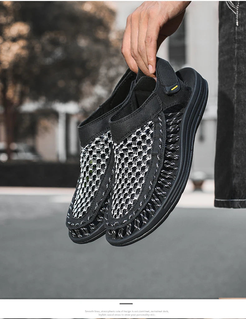Summer Hand-woven Men's Sandals Fashion Men Casual Shoes Brand Designer Sneakers High Quality Outdoor Beach Sandals Men Shoes