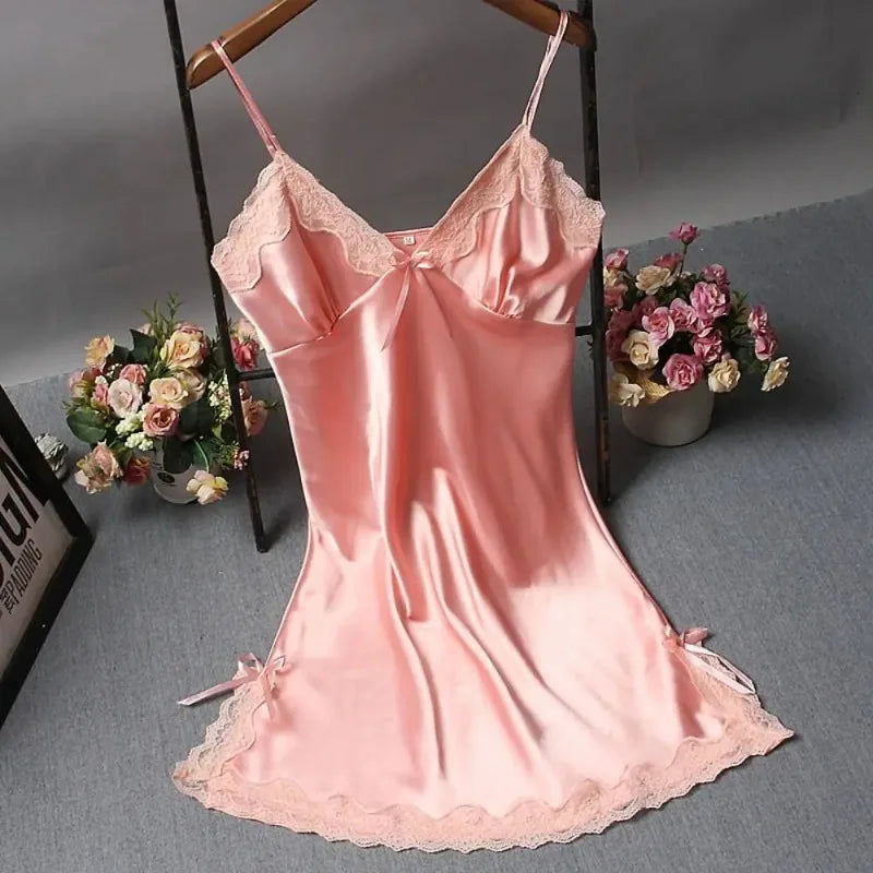 Sexy Lace Patchwork Camisola Lingerie Nighty Wedding Dress Sleep Wear Nightdress Clothes Women's Nightgowns Sexy Nightwear