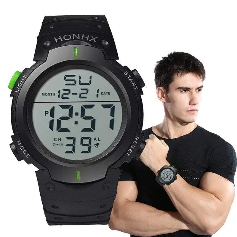 Men Sport LED Watches Men Digital Clock Multi-Functional Rubber Man Fitness Athlete Timekeeping Electronic Watch Reloj