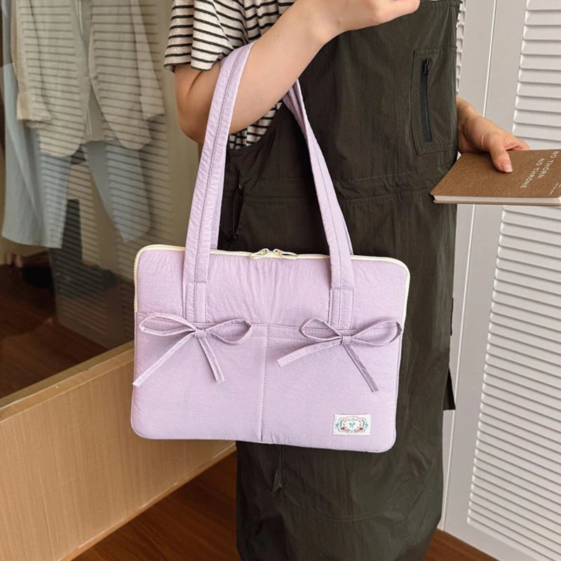 Cute Bow 13inch Tablet Sleeve Bag Shoulder Handbag For Tablet Laptop Cover Pouch Notebook Carry Bag