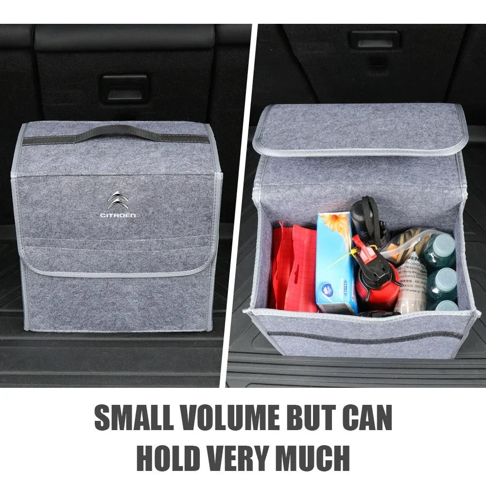 Car Trunk Storage Bag Leather Camping Box Collapsible Auto Organizer For Citroen C1 C2 C3 C4 C5 C6 C8 C4L DS4 DS6 Grand Picasso