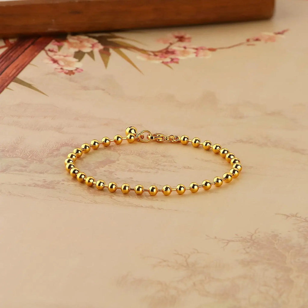 Beaded Bell Bracelet For Women Fashion Smooth Surface Design Minimalist Versatile Elegant High-End Jewelry Gift For Best Friend