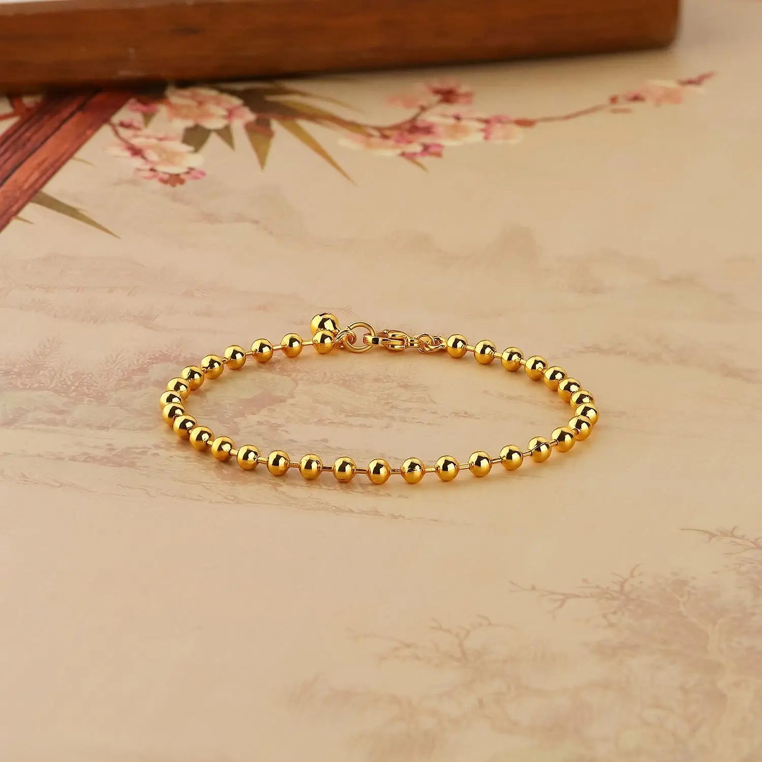 Beaded Bell Bracelet For Women Fashion Smooth Surface Design Minimalist Versatile Elegant High-End Jewelry Gift For Best Friend