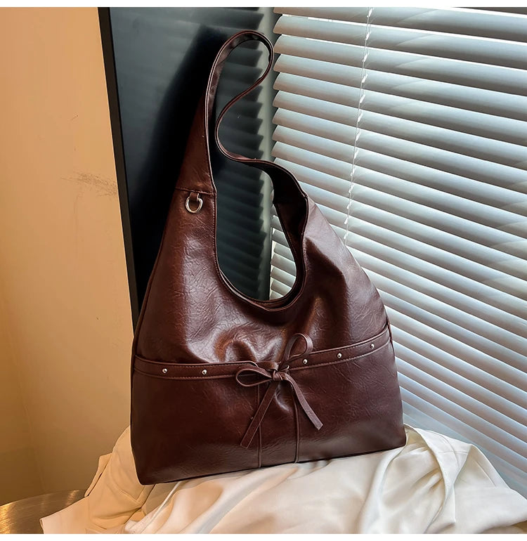 PU Large Capacity Hasp Tote Bags Solid Color High Quality Ladies Bags 2025 Hot Sale Light Luxury Commuting Women's Handbags