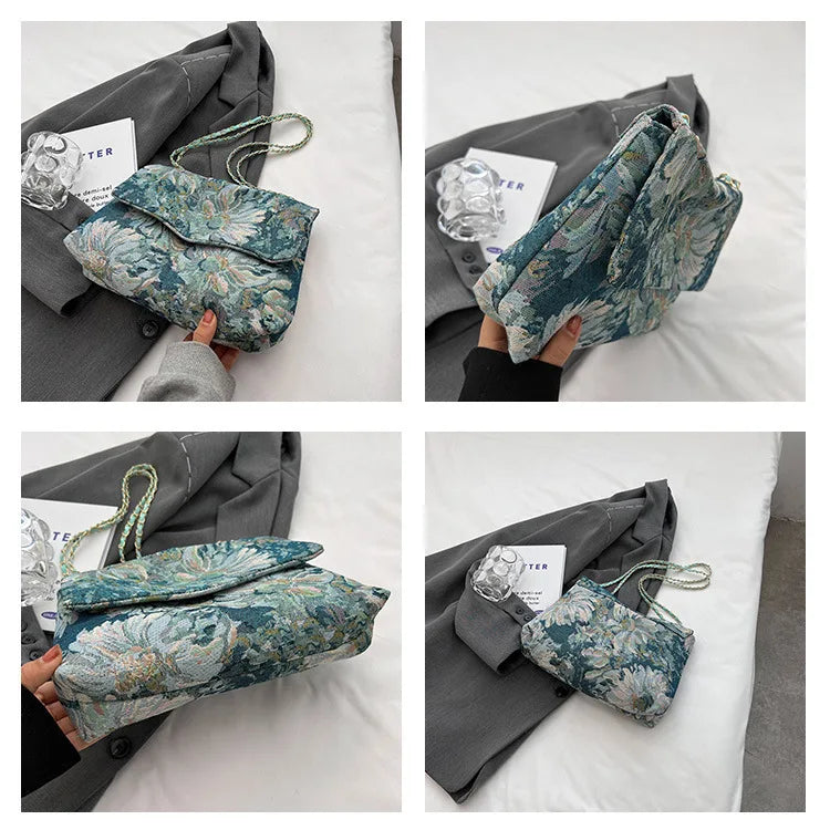 Women's bags are fashionable and simple messenger bags, trendy large-capacity small square bags, casual shoulder bags.