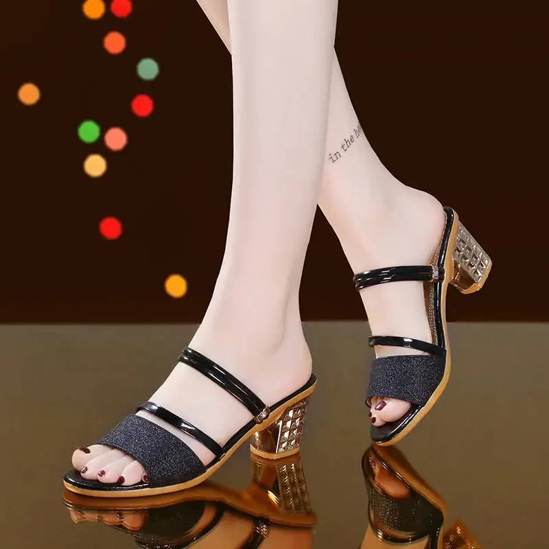 sandalias femininas women fashion comfort spring & summer golden high quality sandals lady elegant silver sexy party shoes a502