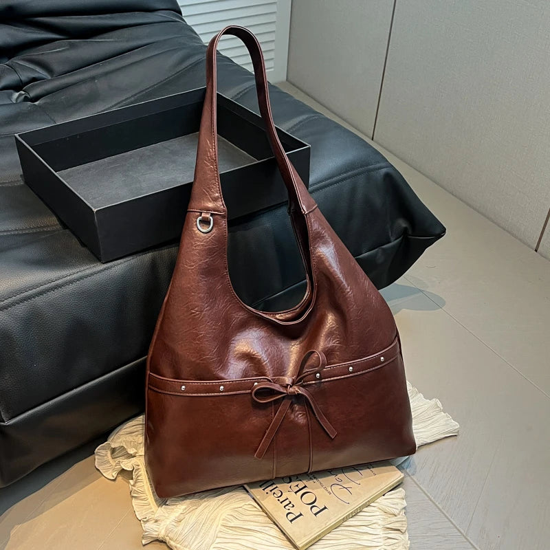 PU Large Capacity Hasp Tote Bags Solid Color High Quality Ladies Bags 2025 Hot Sale Light Luxury Commuting Women's Handbags