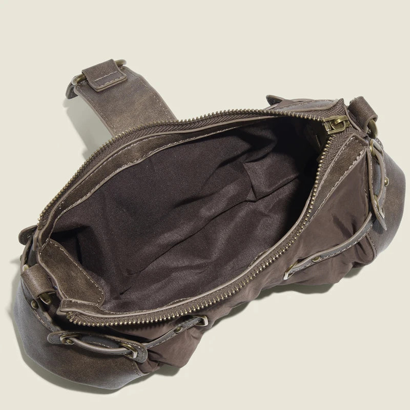 England Style Bags For Women Luxury Designer Handbags And Purses 2024 New In Polyester Vintage Rivet Small Underarm Shoulder Bag