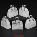 Handbag Shape Pendant Natural Crystal Stone Amethyst Quartz Healing Gems Fashion Bag Crafts for Jewelry Making DIY Necklace Gift