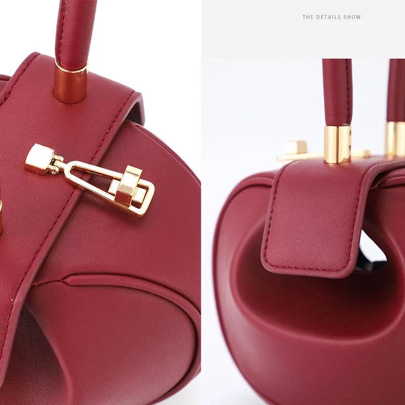 Round Ball Women's Handbag Brand Designer Bowling Bag PU Leather Mini Shoulder Bags Female Luxury Purse Fashion Armpit Bag