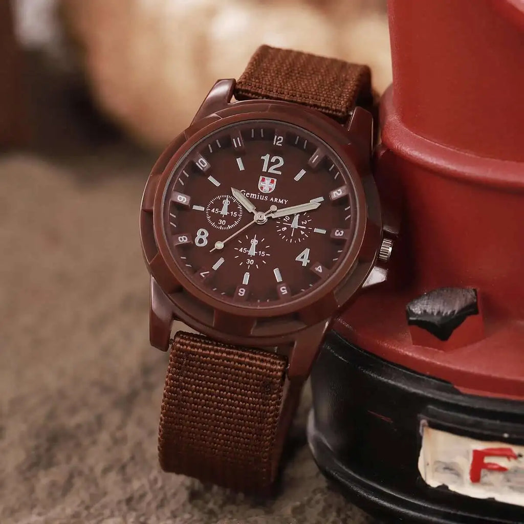 Men Military Watches Casual Nylon Band Mens Sport Quartz Watch Relogio Masculino Reloj Hombre（Without Box）
