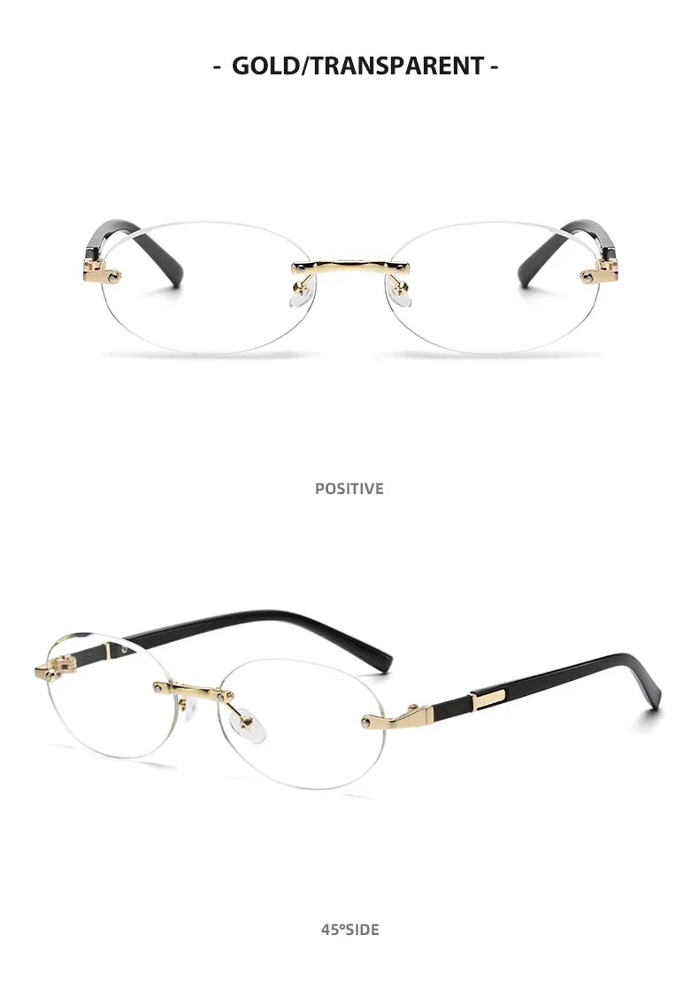Popular Women Shades Oval Sun Glasses for Female Male Summer Glasses UV400 Rimless Sun Glasses Round Fashion Gafas De Sol Очки