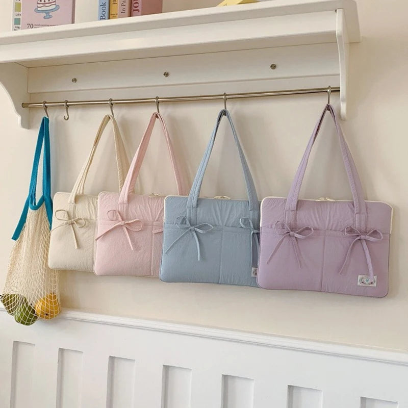 Cute Bow 13inch Tablet Sleeve Bag Shoulder Handbag For Tablet Laptop Cover Pouch Notebook Carry Bag