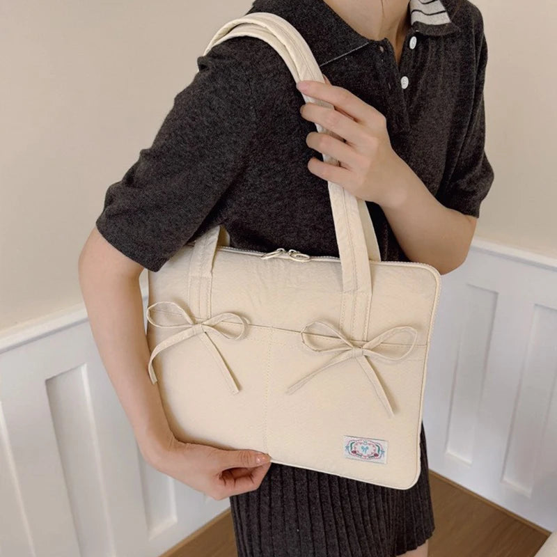 Cute Bow 13inch Tablet Sleeve Bag Shoulder Handbag For Tablet Laptop Cover Pouch Notebook Carry Bag
