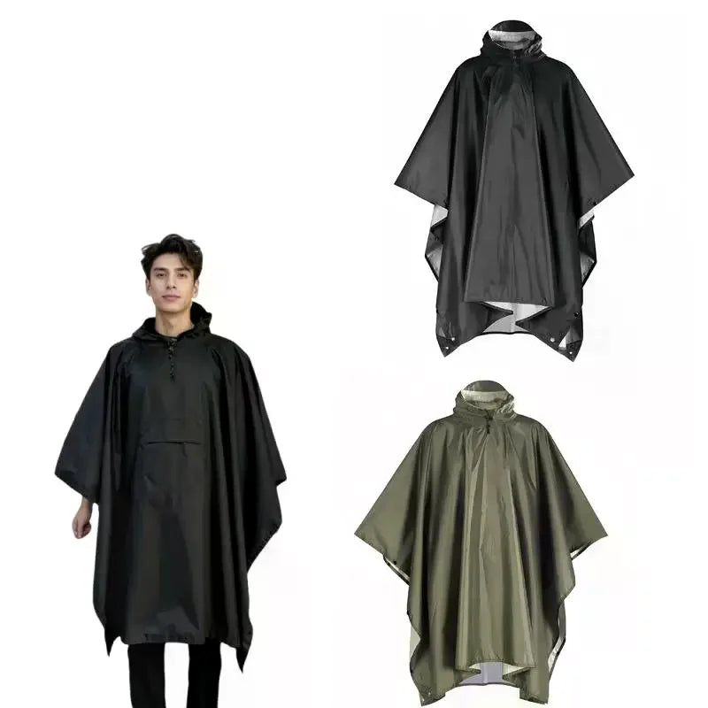 Rain Coat Travel Raincoat Waterproof Rain Poncho Hooded Sun Shelter For Outdoor Camping Hiking Fishing Cycling Climbing