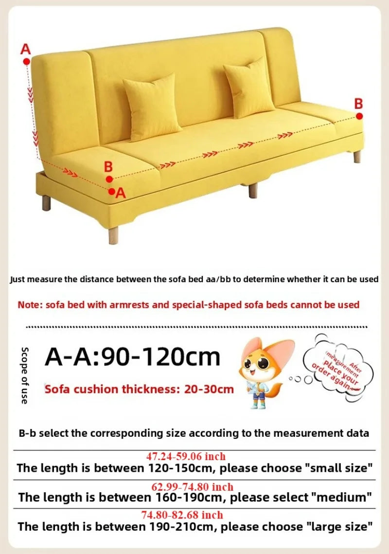 Armless Futon Folding Sofa Bed Cover To Prevent Cat Scratching/Protector Dustproof Non-Slip Stretch Folding Sofa Covers 소파 커버