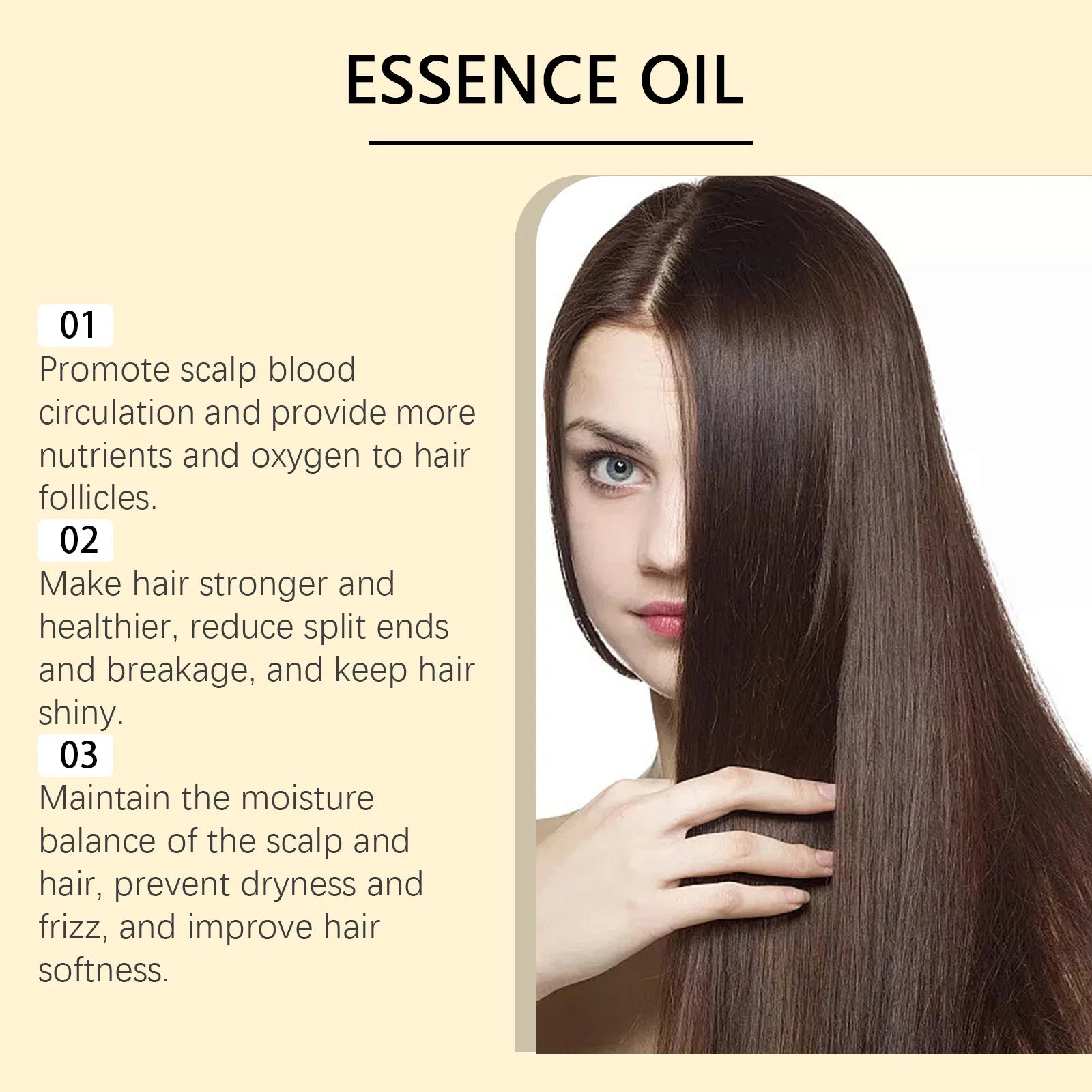Plant Extract Hair Care Essential Oil, Smooth and Shiny without Greasiness, Gently Repairs Scalp and Hair, Glossy Nourishing Oil