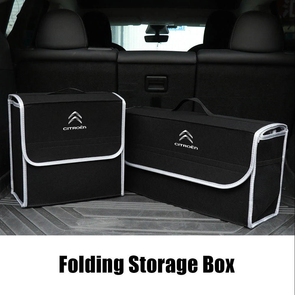 Car Trunk Storage Bag Leather Camping Box Collapsible Auto Organizer For Citroen C1 C2 C3 C4 C5 C6 C8 C4L DS4 DS6 Grand Picasso