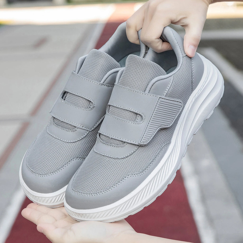 Diabetic Shoes for Men Comfort Walking Shoes for Elderly Swollen Feet Orthopedic Adjustable Double Strap Hook and Loop Sneakers