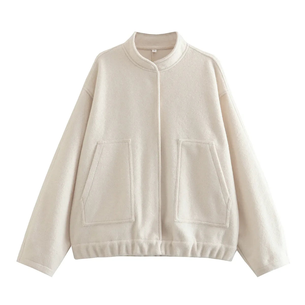 Casual Jackets For Women Fashion Chic Lady Long Sleeves Mock Neck Warm Coat Top Female Autumn Outwear Bomber Jackets Coats