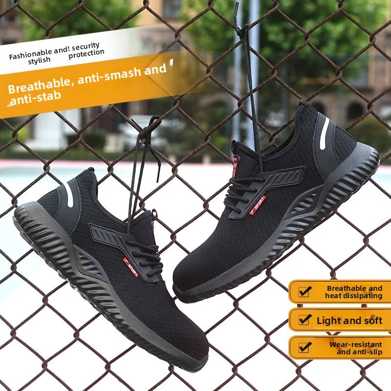 Safety Shoes Work Sneakers Steel Toe Men Women Anti Smash  Shoes Light BreathablePuncture Proof Work Boots Indestructible Safety