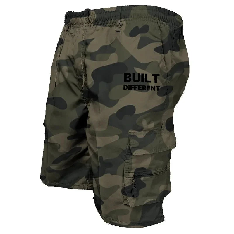 Mens Cargo Shorts Summer Outdoor Camouflage Print Short Pants Multi Pocket Casual Utility Style Big Size Trousers Durable Fabric