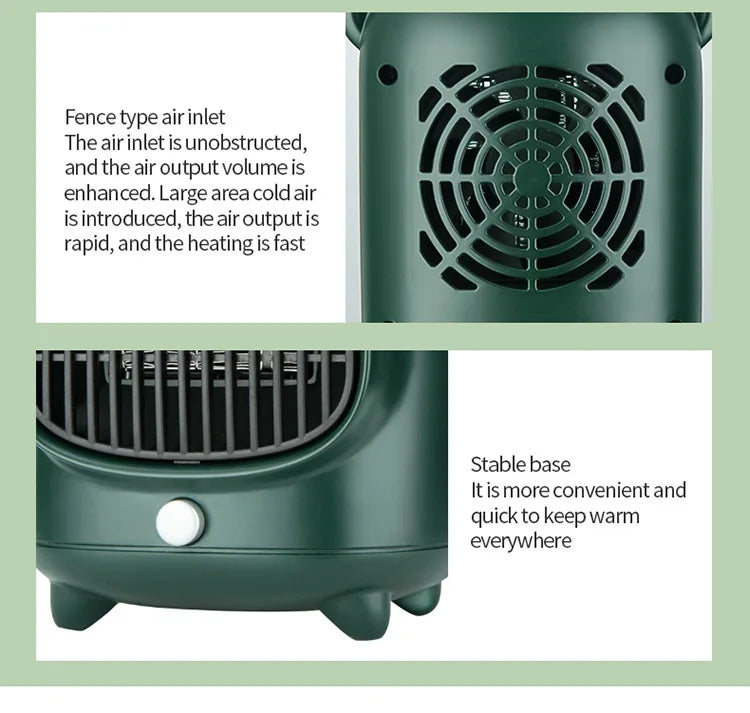 Portable Electric PTC Fan 500W/220V Portable Desktop Fan Heater Fast Heating Foot Hand Warmer Room Heater House Warmer Machine