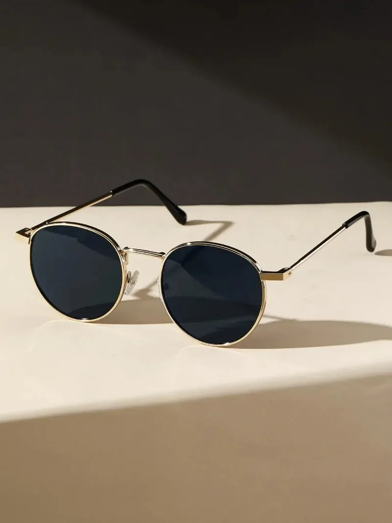Sunglasses Women 2025 Classic Vintage Oval Sun Glasses Eyewear Round Mirror Small Metal Frame Oculos De Sol Gafas UV400