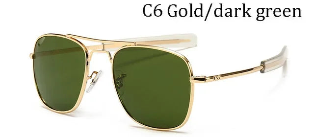 Men luxury Brand Designer Sun Glasses Vintage fashion Aviation AO Sunglasses For Male American Army Military Optical Glass /.\'[