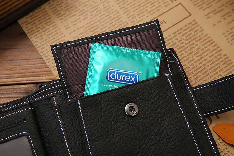 Genuine Leather Mens Wallet Premium Product Real Cowhide Wallets for Man Short Black Walet Portefeuille Homme Short Purses