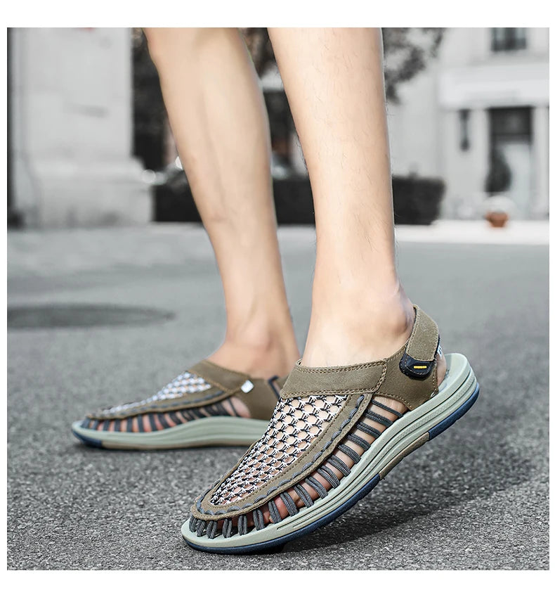 Summer Hand-woven Men's Sandals Fashion Men Casual Shoes Brand Designer Sneakers High Quality Outdoor Beach Sandals Men Shoes