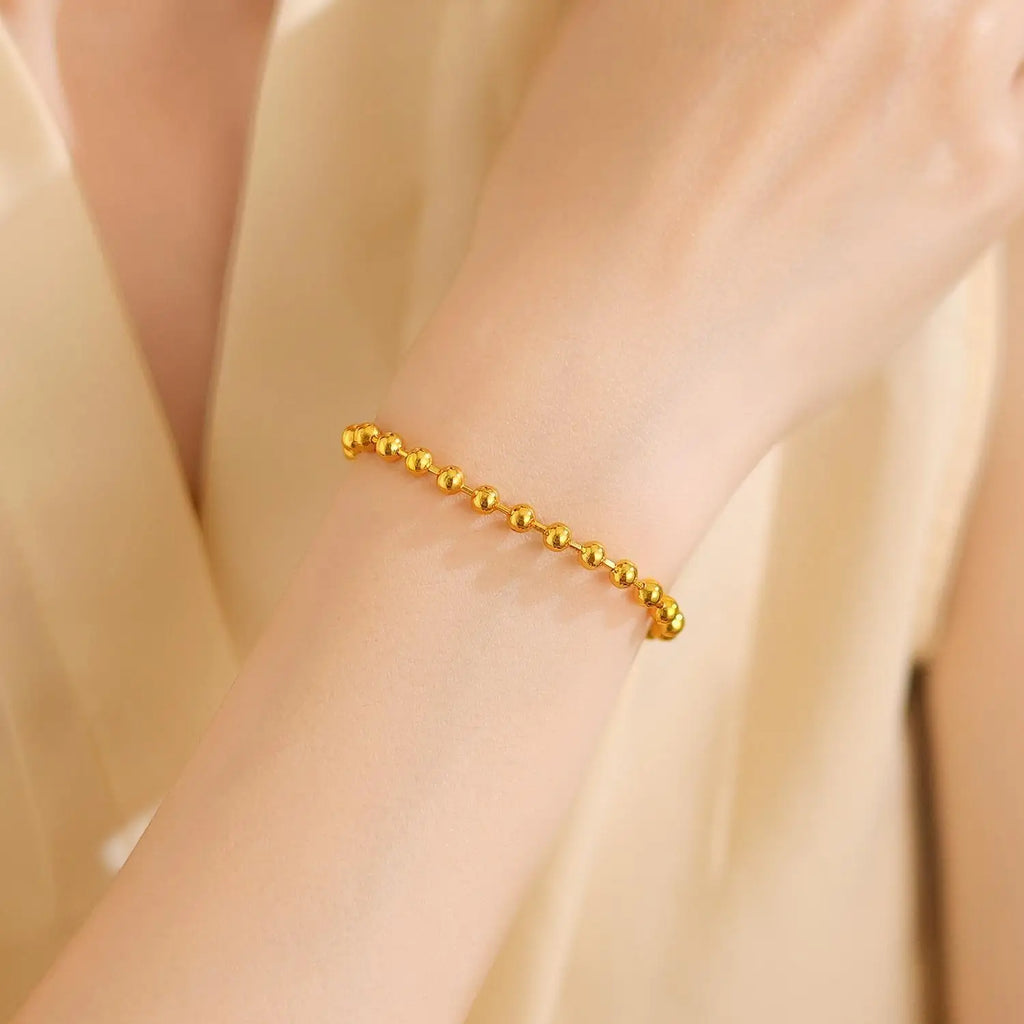 Beaded Bell Bracelet For Women Fashion Smooth Surface Design Minimalist Versatile Elegant High-End Jewelry Gift For Best Friend