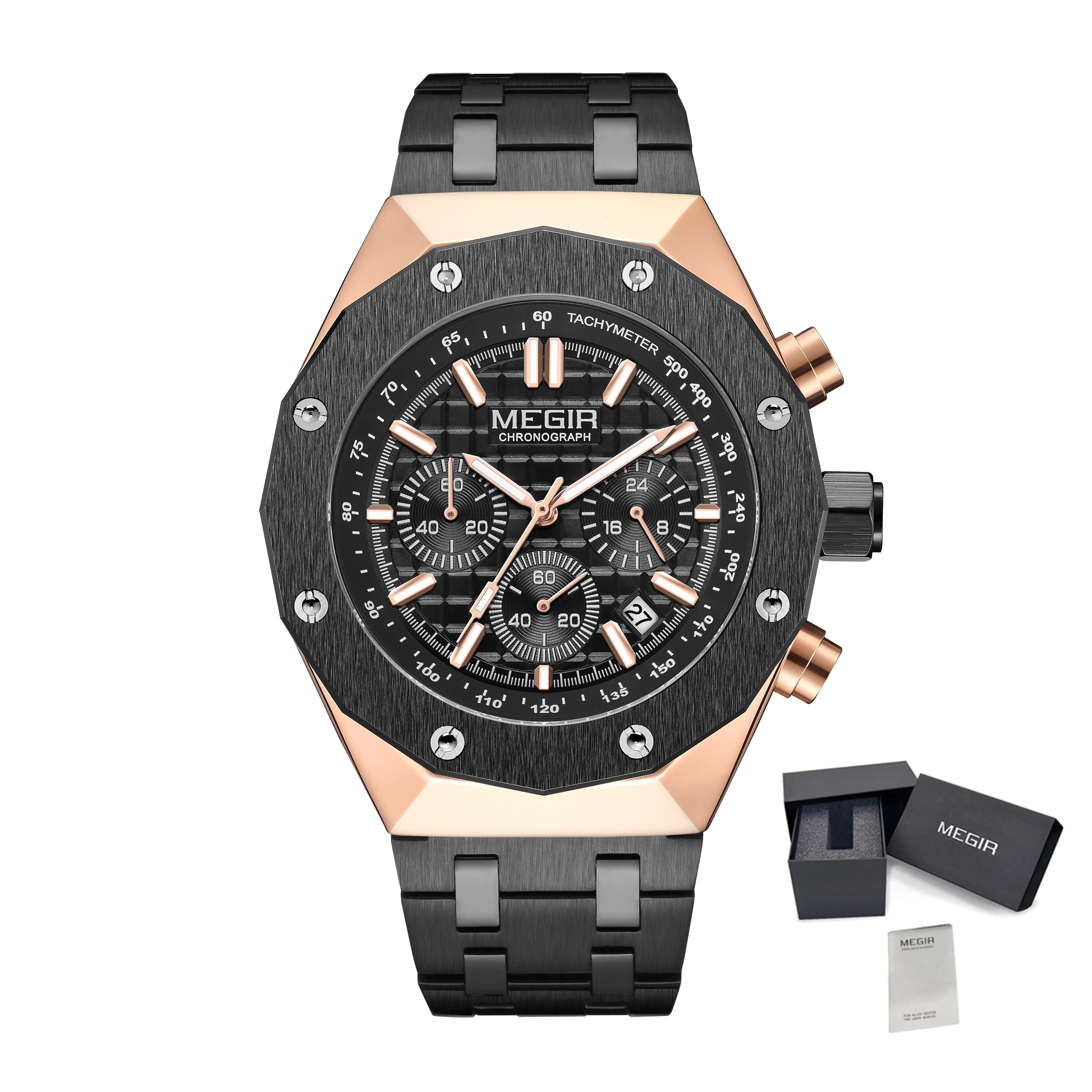 2026 New Watches for Men Leather Mens Military Sport Waterproof Watch Quartz WristWatch Chronograph Male Clock