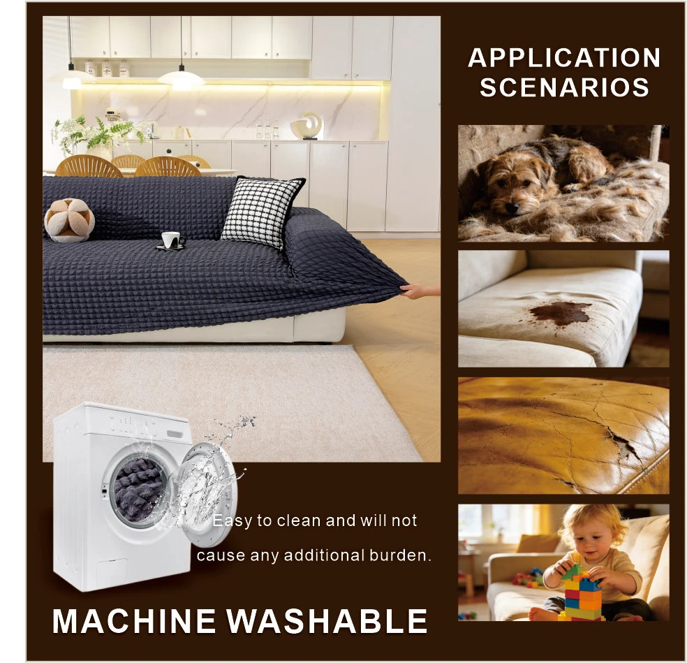 Breathable & soft sofa cover with three-dimensional design elastic stretch anti slip washable suitable for all seasons
