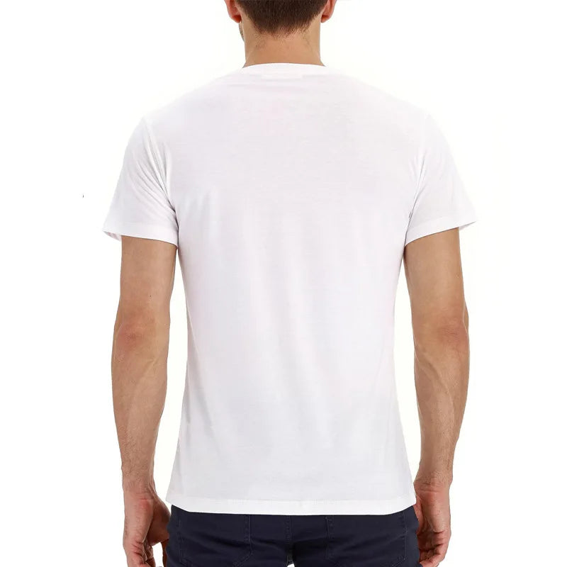 Summer Men T Shirt Short Sleeve Fashion Henley Collar Tshirt Solid Button Casual Men's Tshirts Cotton Tops Tees Mens Clothing