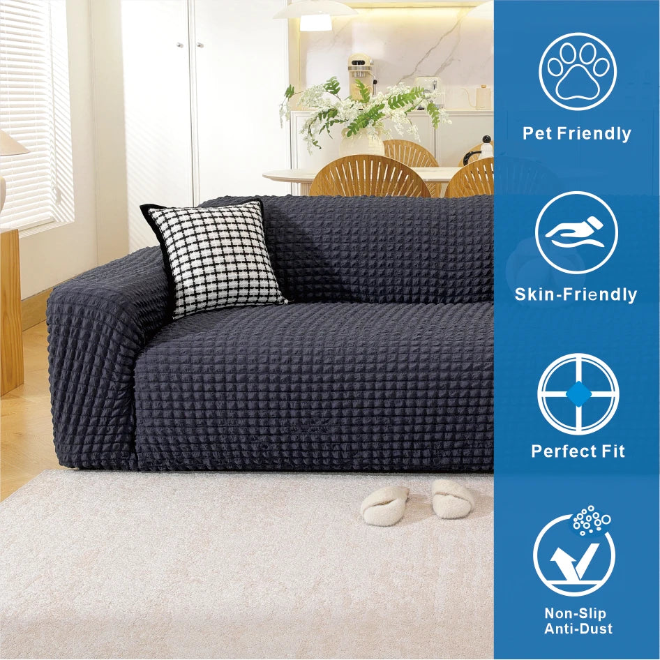 Breathable & soft sofa cover with three-dimensional design elastic stretch anti slip washable suitable for all seasons