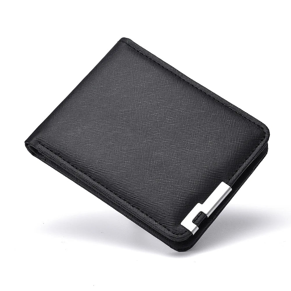 Men's Slim Wallet – PU Leather, Multi-Card Holder with Metal Accent, Lightweight & Stylish for Daily Use