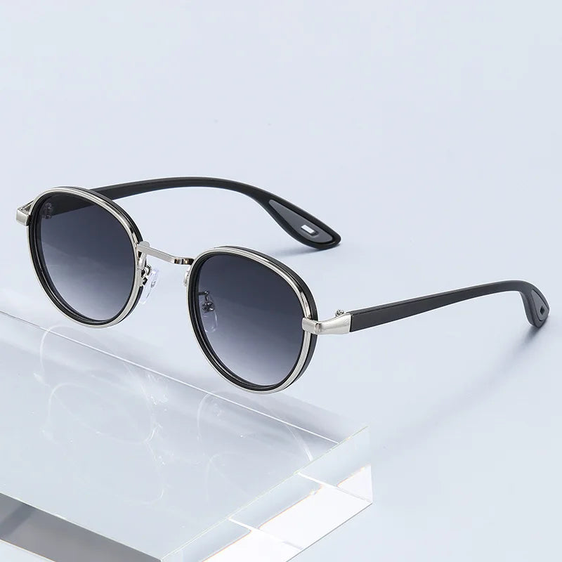 Metal Frame Small Round Sun Glasses with Minus Diopters 0 To -4.0 Women's Men's Stylish Eyewear Shades UV400 Driving Shades