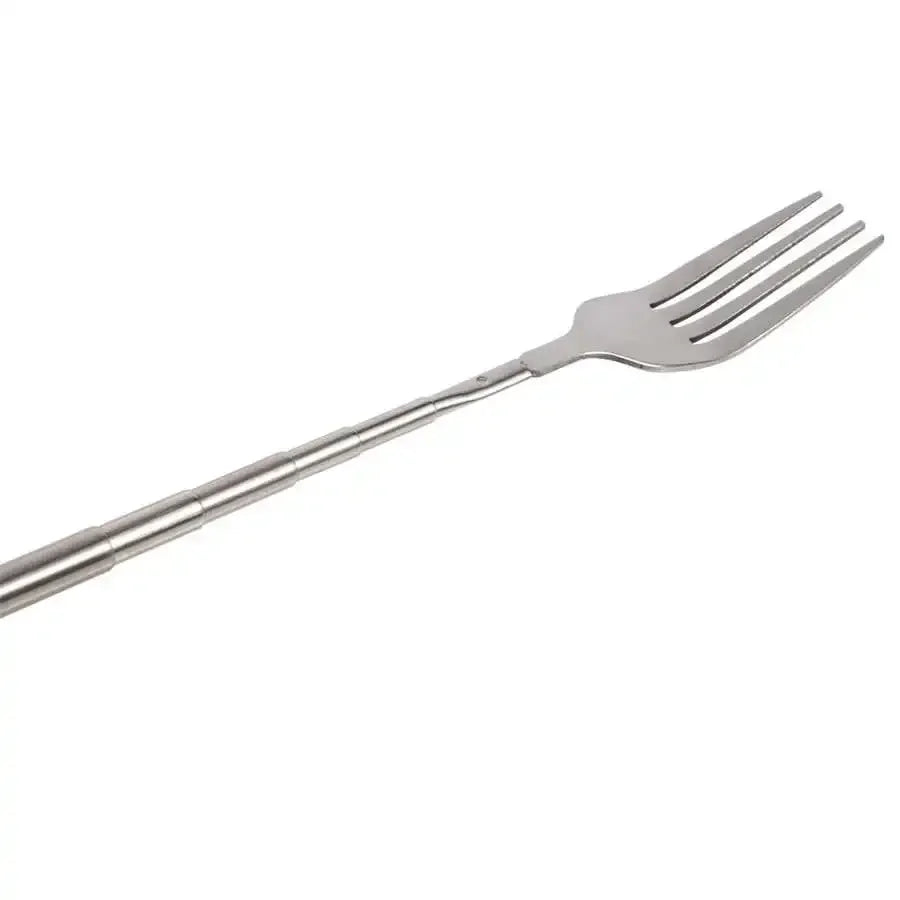 Retro Fork  BBQ Telescopic Extendable Dinner Fruit Dessert Long Handle Fork Stainless Steel Cutlery  Fork Tableware Bento Box