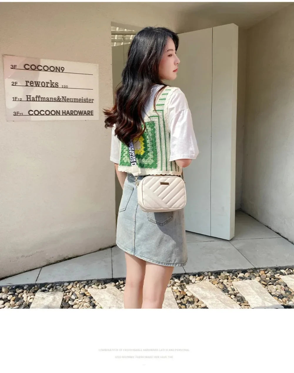 Shoulder Bag High Quality Women's PU Rolling Strip Camera Bag Shoulder Bag Mobile Phone Bag Casual Crossbody Bag