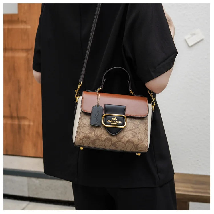 Fashionable and retro texture handbag for women, 2026 new model, with high-end color scheme, tote bag or crossbody bag