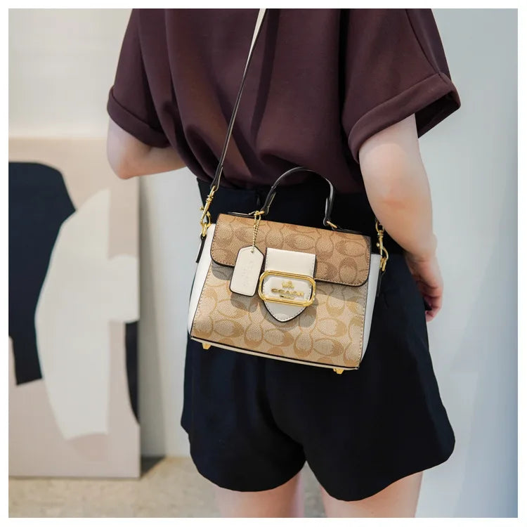 Fashionable and retro texture handbag for women, 2026 new model, with high-end color scheme, tote bag or crossbody bag