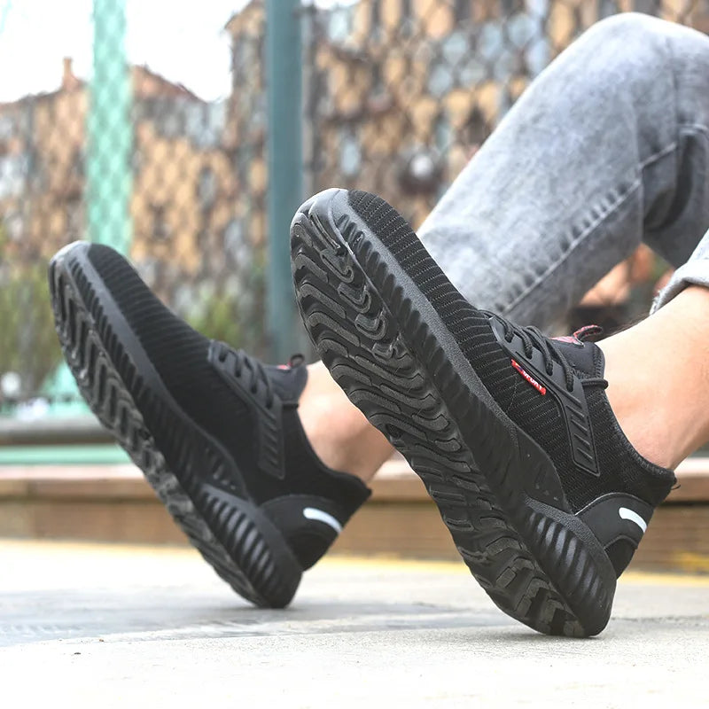 Safety Shoes Work Sneakers Steel Toe Men Women Anti Smash Puncture Proof Work Boots Indestructible Safety Shoes Light Breathable