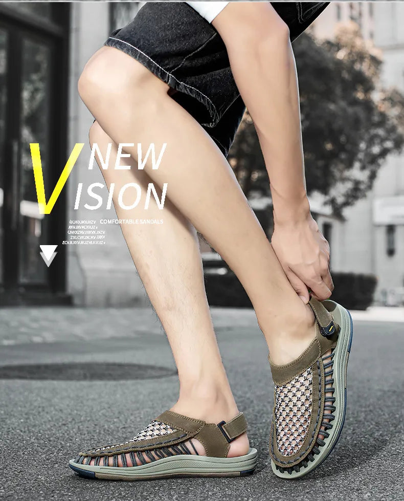 Summer Hand-woven Men's Sandals Fashion Men Casual Shoes Brand Designer Sneakers High Quality Outdoor Beach Sandals Men Shoes