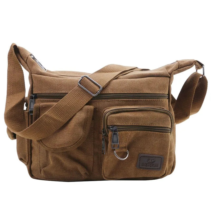 Men Canvas Shoulder Bags Casual Tote Travel Men's Crossbody Bag Luxury Messenger Bags Fashion High Quality Handbag