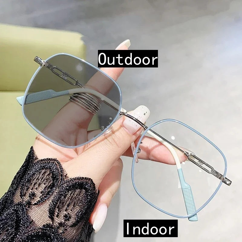 Vintage Photochromic Sun Glasses Unisex Near Sight Myopia Eyewear Outdoor UV400 Shades Glasses Prescription Eyeglasses 0 To -4.0