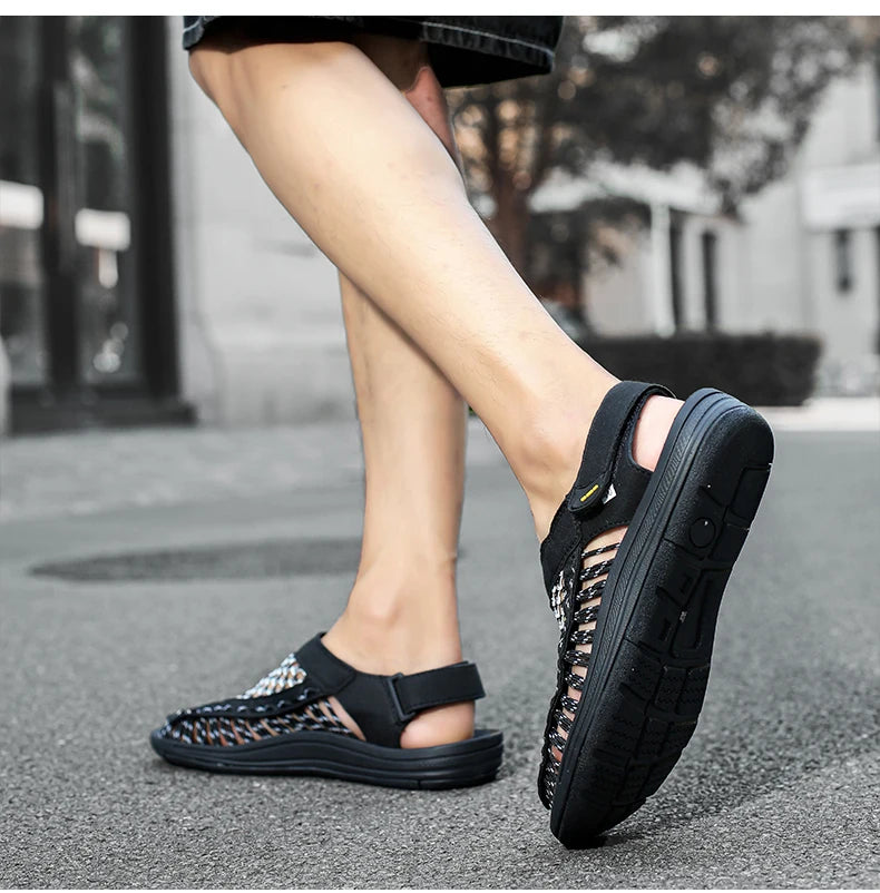 Summer Hand-woven Men's Sandals Fashion Men Casual Shoes Brand Designer Sneakers High Quality Outdoor Beach Sandals Men Shoes