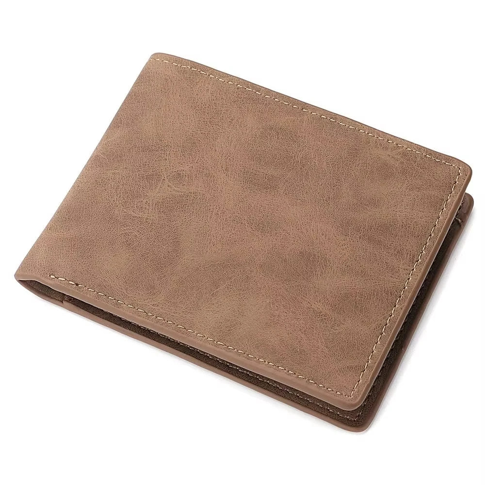 Men's Fashion Wallet For PU Leather Short Purse with Dollar Clip Multi Card Slots Large Capacity Coin Holder Slim Money